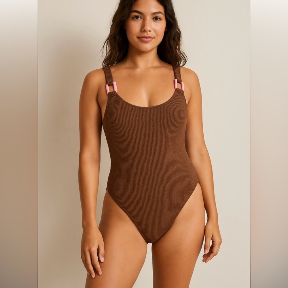Aerie Crinkle Birthday Cheekiest One Piece Swimsuit M